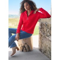 Quarter Zip Sweater - Red