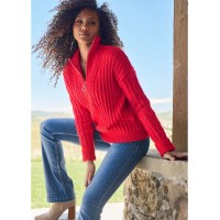 Quarter Zip Sweater - Red