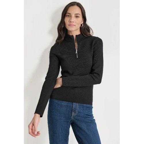 FULL NEEDLE HALF ZIP FRONT TOP