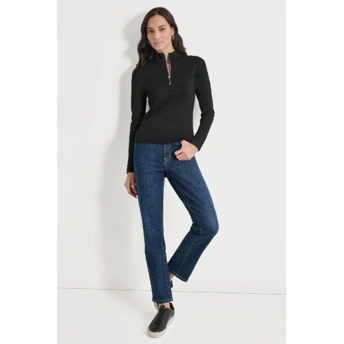 FULL NEEDLE HALF ZIP FRONT TOP