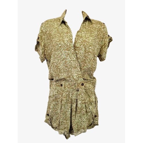 Tallow Khaki Jungle Wrap Playsuit Size 8