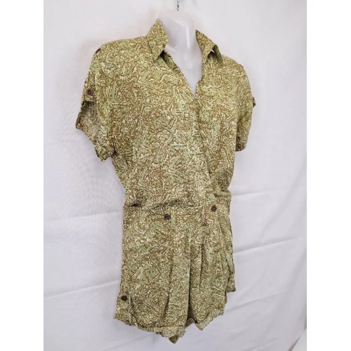 Tallow Khaki Jungle Wrap Playsuit Size 8