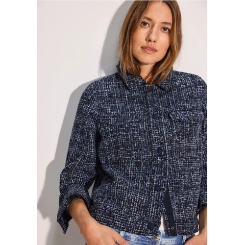 Cecil Boucle Short Jacket in navy mix 212237