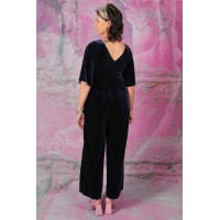 Andie Ollie Velvet Jumpsuit - Navy