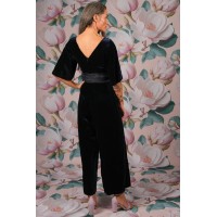 Andie Ollie Velvet Jumpsuit - Navy