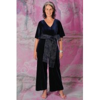 Andie Ollie Velvet Jumpsuit - Navy