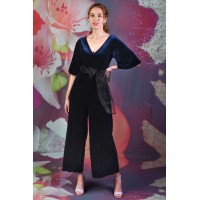 Andie Ollie Velvet Jumpsuit - Navy