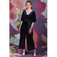 Andie Ollie Velvet Jumpsuit - Navy