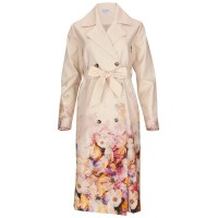 Printed Trench Coat - Digital Wildflowers