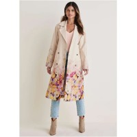 Printed Trench Coat - Digital Wildflowers