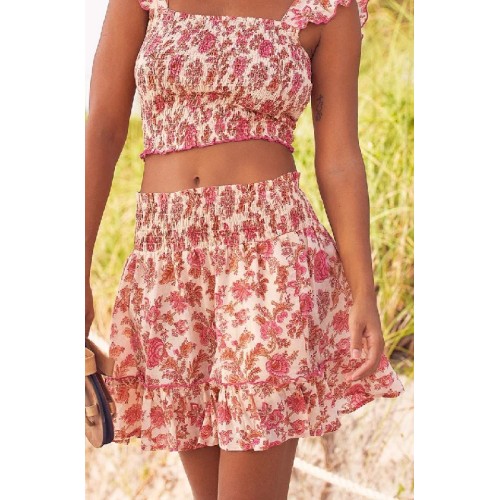 Emani Skirt | Fancy Floral Pink/Coral