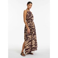 Fine Lines Halter Dress  - Port