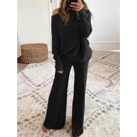 FZ Women's Wide Legs Pants Sweater Set