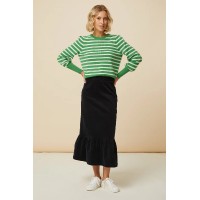 Lori Stretch Corduroy Skirt | Black