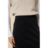 Lori Stretch Corduroy Skirt | Black