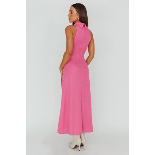 Make A Way Sleeveless Turtleneck Dress Pink