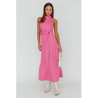 Make A Way Sleeveless Turtleneck Dress Pink