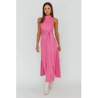 Make A Way Sleeveless Turtleneck Dress Pink