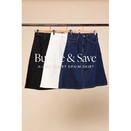 The Denim Short A-Line Skirt Bundle