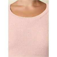 Cutout Sleeve Sweater - Blush