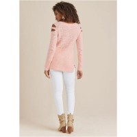 Cutout Sleeve Sweater - Blush