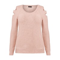 Cutout Sleeve Sweater - Blush