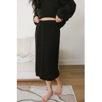 Lilly Cable Knit Skirt in Black