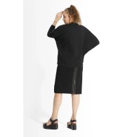 Thea Zip Back Skirt // Black