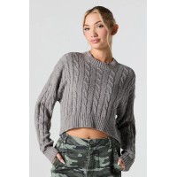 Cable Knit Cropped Sweater