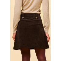 Lily Stretch Corduroy Skirt | Chocolate