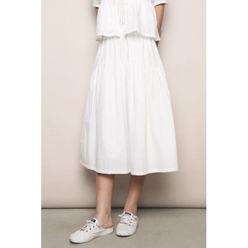 Valero Arch Pleat Skirt White (Restock)