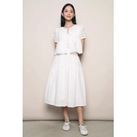 Valero Arch Pleat Skirt White (Restock)