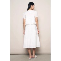 Valero Arch Pleat Skirt White (Restock)