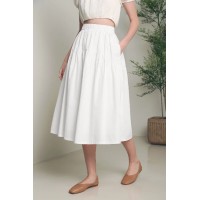 Valero Arch Pleat Skirt White (Restock)