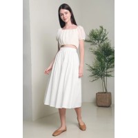 Valero Arch Pleat Skirt White (Restock)