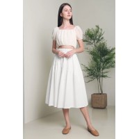 Valero Arch Pleat Skirt White (Restock)