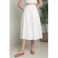 Valero Arch Pleat Skirt White (Restock)