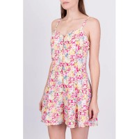 90s Grunge Pink Floral Romper - Petite Medium