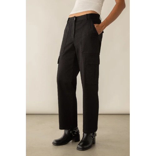 TWILL WIDE LEG CARGO PANT